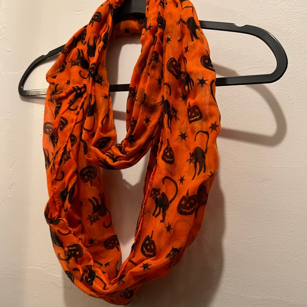 Halloween Women’s Infinity Wrap Cowl Scarves Trio Bundle Sugar Skull Pumpkin Bat - Picture 7 of 12